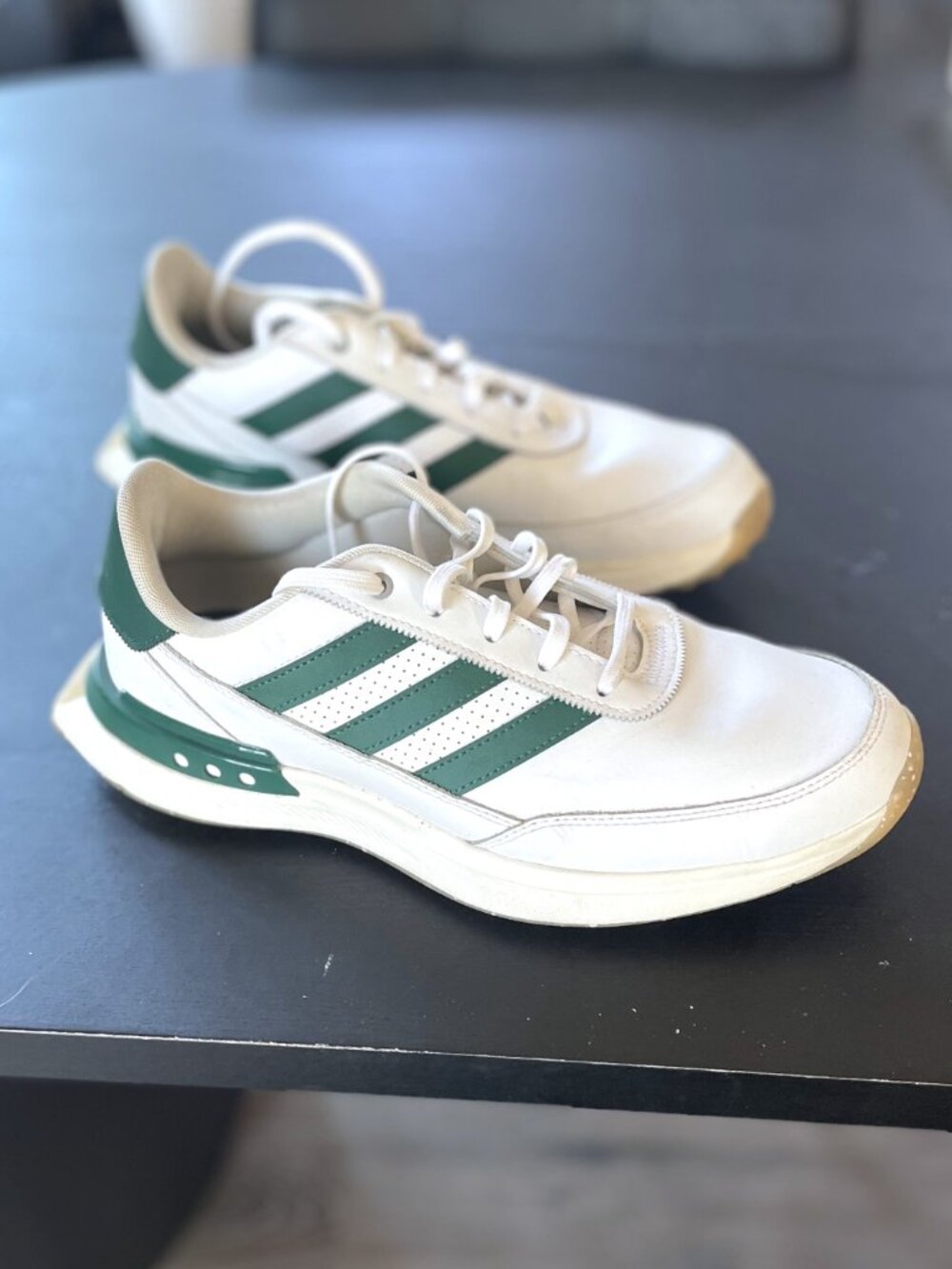 Adidas Mens S2G Spikeless Leather 24 Golf Shoe White/Green US Mens 8-1/2